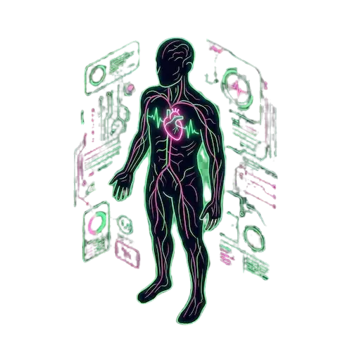 Human biological anatomy digital illustration